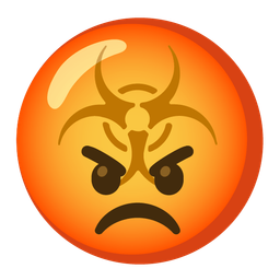 enraged face and biohazard