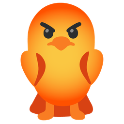 enraged face and bird