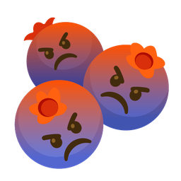 enraged face and blueberries