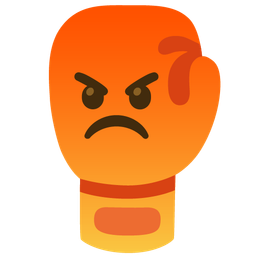 enraged face and boxing glove