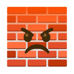 enraged face and brick