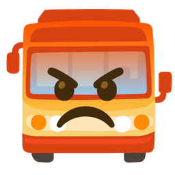 enraged face and bus