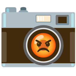 enraged face and camera