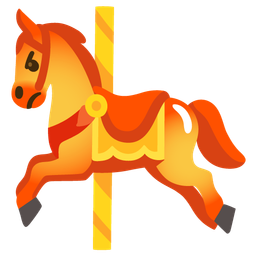 enraged face and carousel horse