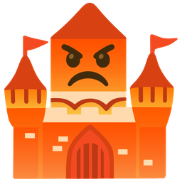enraged face and castle
