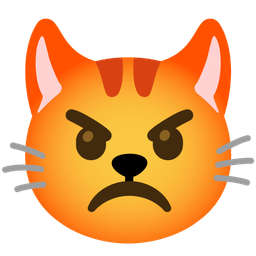 enraged face and cat face