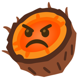enraged face and coconut