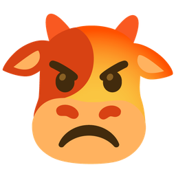 enraged face and cow face