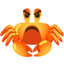 enraged face and crab