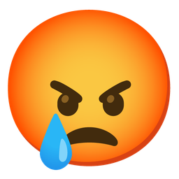 enraged face and crying face