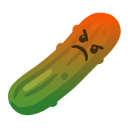 enraged face and cucumber