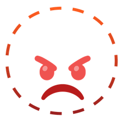 enraged face and dotted line face