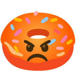 enraged face and doughnut