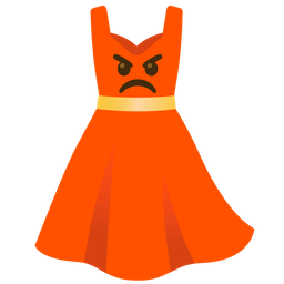 enraged face and dress