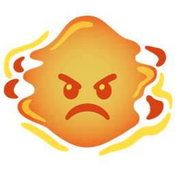 enraged face and droplet