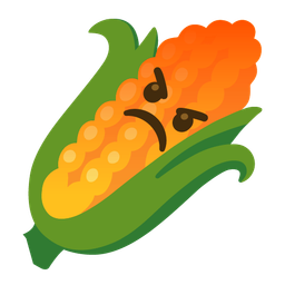 enraged face and ear of corn