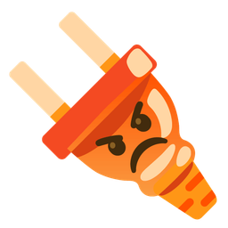 enraged face and electric plug