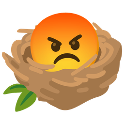 enraged face and empty nest