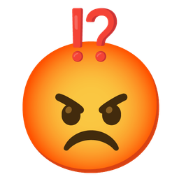 enraged face and exclamation question mark