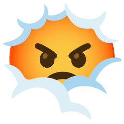 enraged face and face in clouds