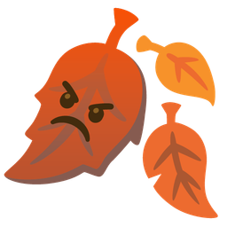 enraged face and fallen leaf