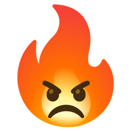 enraged face and fire