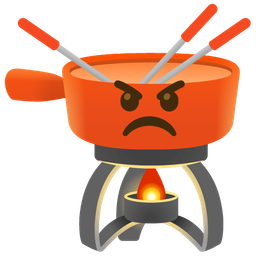 enraged face and fondue