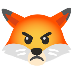 enraged face and fox
