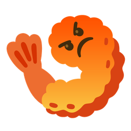 enraged face and fried shrimp