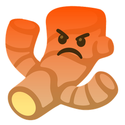 enraged face and ginger root