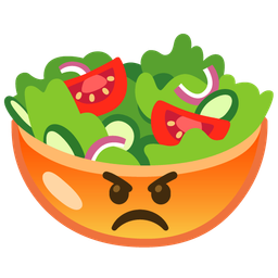 enraged face and green salad