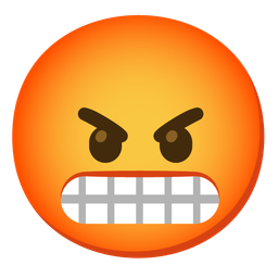 enraged face and grimacing face