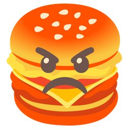enraged face and hamburger