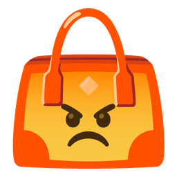 enraged face and handbag