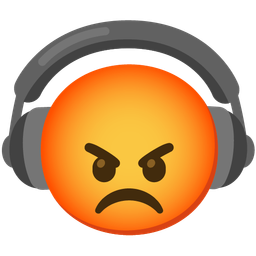 enraged face and headphone