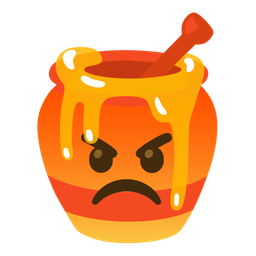 enraged face and honey pot