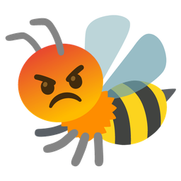 enraged face and honeybee