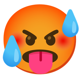 enraged face and hot face