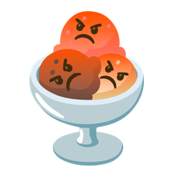 enraged face and ice cream