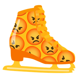 enraged face and ice skate