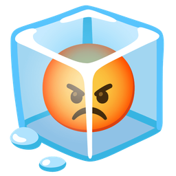 enraged face and ice