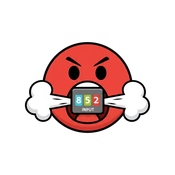 Enraged face and Input numbers