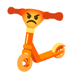 enraged face and kick scooter