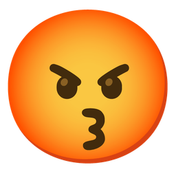 Enraged face and Kissing face with smiling eyes