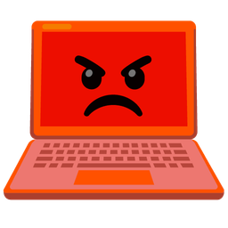 enraged face and laptop