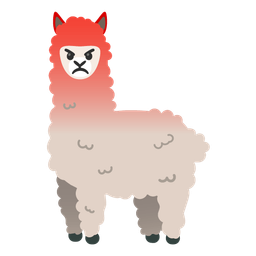enraged face and llama