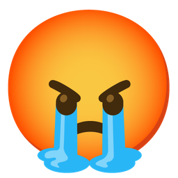 enraged face and loudly crying face