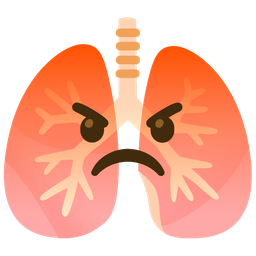 enraged face and lungs