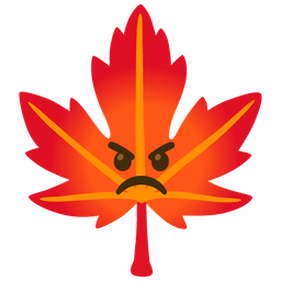 enraged face and maple leaf