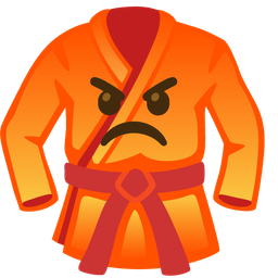 enraged face and martial arts uniform